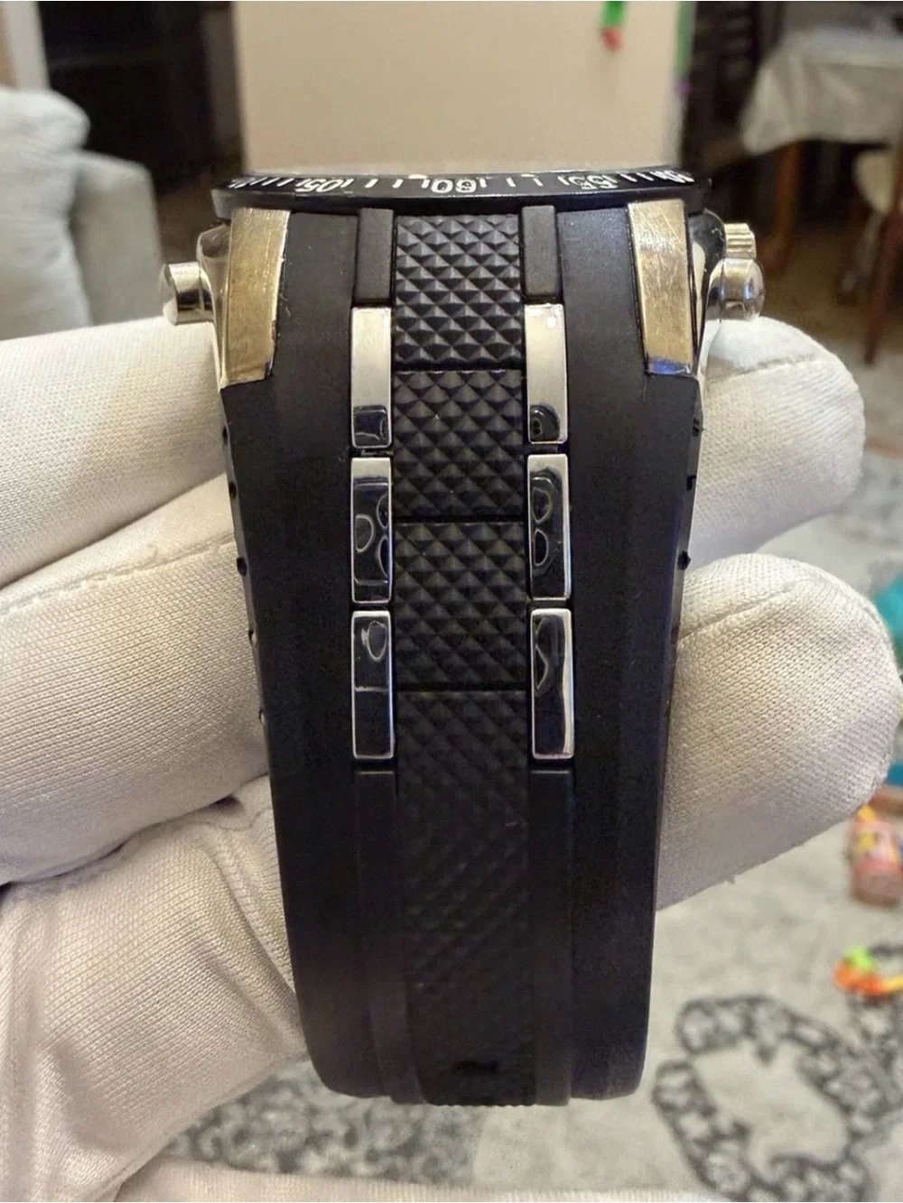 US Polo Assn US9284 Mens Sport Watch Analog Digital Chronograph Black Rubber